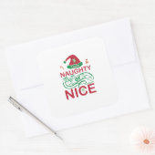 Stoute of leuke kerstkikkers met Santa Design Vierkante Sticker (Envelop)
