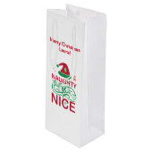 Stoute of leuke kerstkikkers met Santa Design Wijn Cadeautas (Voorkant Gekanteld)