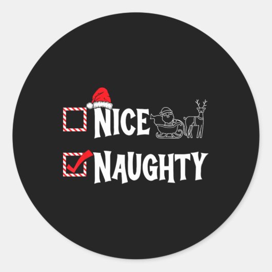 Stoute of leuke kerstlijst paar stoute ronde sticker (Voorkant)