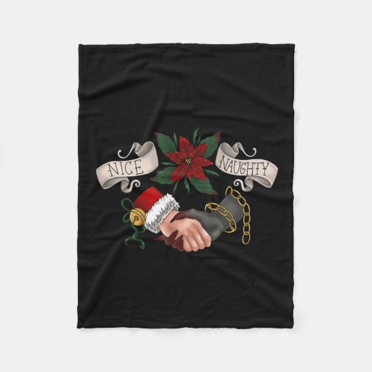 Stoute of leuke Krampus en Kerstman 1 Fleece Deken (Voorkant)