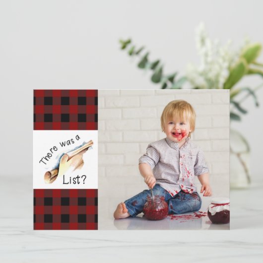 Stoute of leuke lijst Red Plaid Seizoenen Groeten Feestdagenkaart (Staand voorkant)