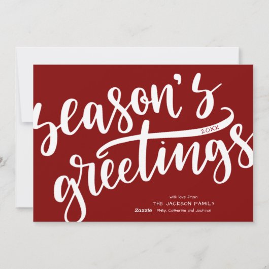 Stoute of leuke lijst Red Plaid Seizoenen Groeten Feestdagenkaart (Achterkant)