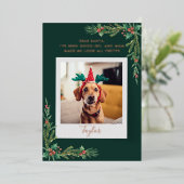 Stoute of leuke Schattigee Pet Dog Custom Christma Folie Feestdagenkaart (Staand Voorkant)