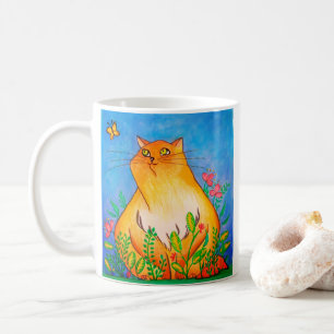 Stoute Oranje kat in de Natuur Koffiemok