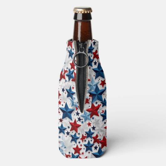 Stoute Patriottische Starburst Flesjeskoeler (Fles Achterkant)
