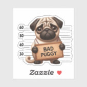 Stoute Pug Sticker (Vel)