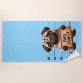 Stoute Pug Strandlaken (Voorkant)