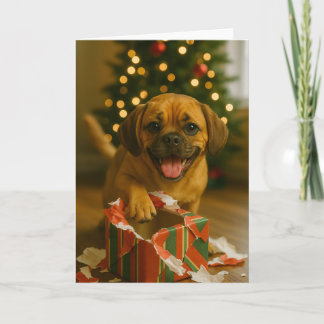 Stoute Puggle Kerstkaart Kaart