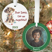 Stoute Puppy Kerstman Onderhandelingen Ornament