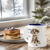 Stoute Puppy Santa Checklist Rood Tweekleurige Koffiemok