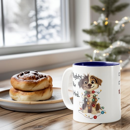 Stoute Puppy Santa Checklist Rood Tweekleurige Koffiemok