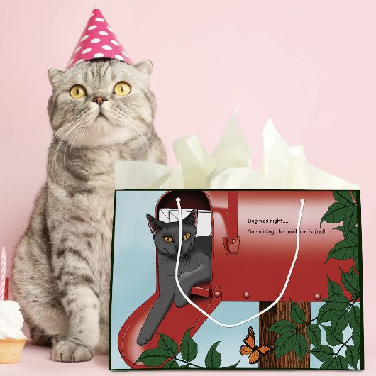 Stoute rode brievenbus kat humor groot cadeauzakje