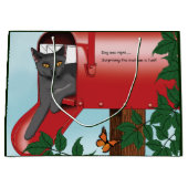 Stoute rode brievenbus kat humor groot cadeauzakje (Voorkant)
