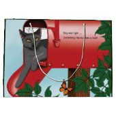 Stoute rode brievenbus kat humor groot cadeauzakje (Achterkant)