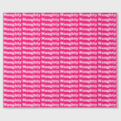 Stoute roze typografiepatroon grappig schattig cadeaupapier (Vlak)