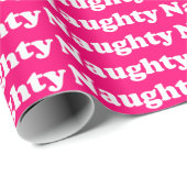 Stoute roze typografiepatroon grappig schattig cadeaupapier (Rol Hoek)