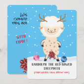 Stoute schapen rendieren breien haakkerst feestdagenkaart (Voorkant / Achterkant)