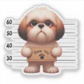 Stoute Shih Tzu Sticker (Voorkant)