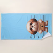 Stoute Shih Tzu Strandlaken (Voorkant)