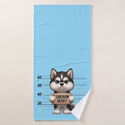 Stoute Siberische Husky  Badhanddoek (Badhanddoek)