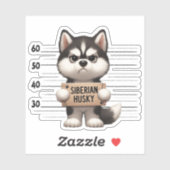 Stoute Siberische Husky  Sticker (Vel)