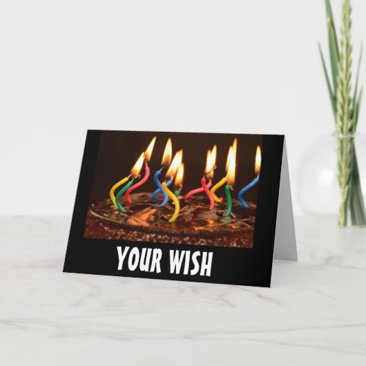 STOUTE VERJAARDAGSCARDS, UW WENS IS MIJN GEBOD CA KAART (Voorkant)