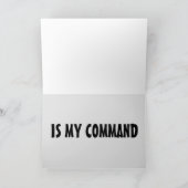 STOUTE VERJAARDAGSKAARTEN, UW WENS IS MIJN GEBOD KAART (Binnen)