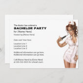 Stoute Verpleegster Afscheidsfeestje Uitnodigingen (Voorkant / Achterkant)