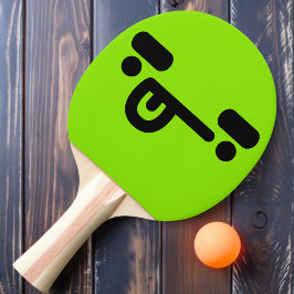 Stoute Verwarde Gezicht Groene Ping Pong Paddle Tafeltennisbatje