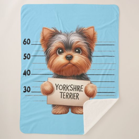 Stoute Yorkshire Terrier Sherpa Deken (Voorkant)