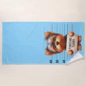 Stoute Yorkshire Terrier Strandlaken (Voorkant)