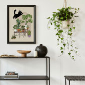 Stoute Zwarte Kat & Monstera Jungle Poster