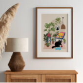 Stoute Zwarte Kat Schattig Grappig Speelse Kattenl Poster