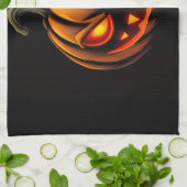Stoutende Pompoen Monster Halloween Handdoek (Gevouwen)