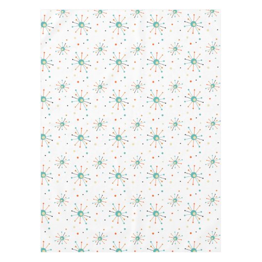 Stoutmoedig Atomic Age Starburst-patroon midden ee Tafelkleed (Voorkant)