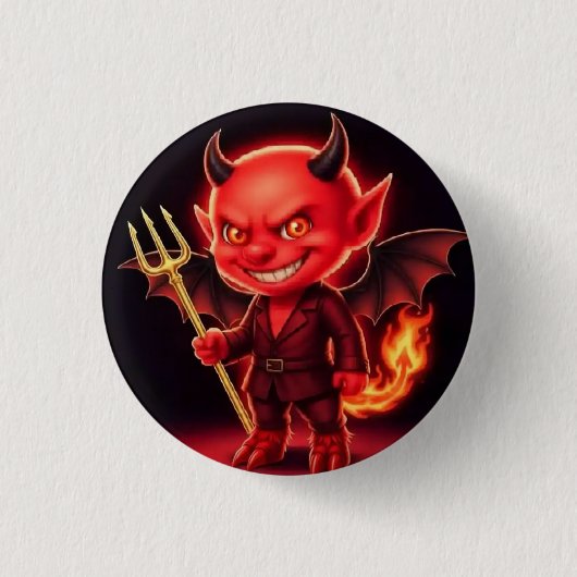Stoutmoedig klein Duiveltje Ronde Button 3,2 Cm (Voorkant)