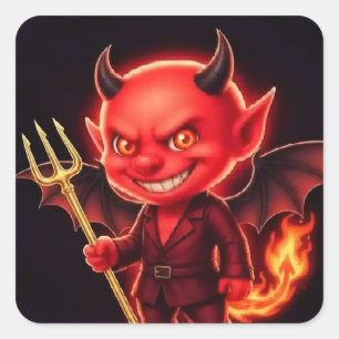 Stoutmoedig klein Duiveltje Vierkante Sticker