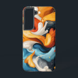 stoutmoedige bloei samsung galaxy hoesje<br><div class="desc">Rijkelijk verzadigde bloemblaadjes bloeien zelfverzekerd over zwart.</div>
