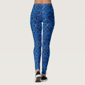 Stoutmoedige en stijlvolle Cobalt Blue Leopard Leg Leggings (Achterkant)