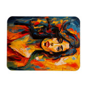 Stoutmoedige expressionistische vrouw Abstracte po Magneet (Horizontaal)