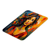 Stoutmoedige expressionistische vrouw Abstracte po Magneet (Linkerzijde)