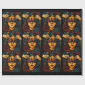 Stoutmoedige, gezichtsloze figuur met handen cadeaupapier (Vlak)