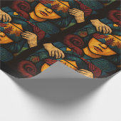 Stoutmoedige, gezichtsloze figuur met handen cadeaupapier (Hoek)