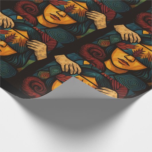 Stoutmoedige, gezichtsloze figuur met handen cadeaupapier (Hoek)