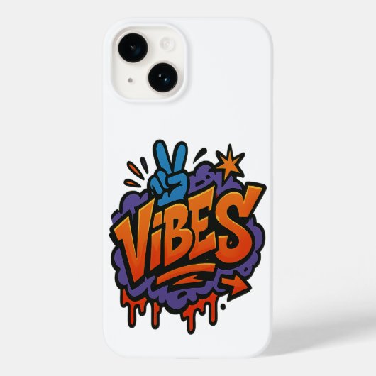 Stoutmoedige graffiti "Vibes" Street Art Case-Mate iPhone Case (Achterkant)
