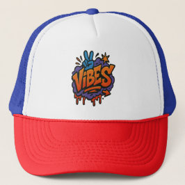 Stoutmoedige graffiti "Vibes" Street Art Trucker Pet