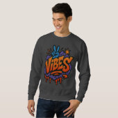 Stoutmoedige graffiti "Vibes" Street Art Trui (Voorkant volledig)