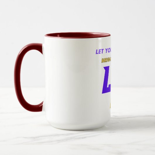 stoutmoedige grandeur | Crimson en goud Abstract Mok (Links)