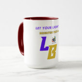 stoutmoedige grandeur | Crimson en goud Abstract Mok (Voorkant links)