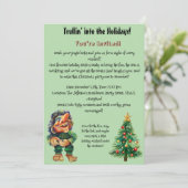 Stoutmoedige Kersttrol en Boom Plezier Kaart (Staand voorkant)